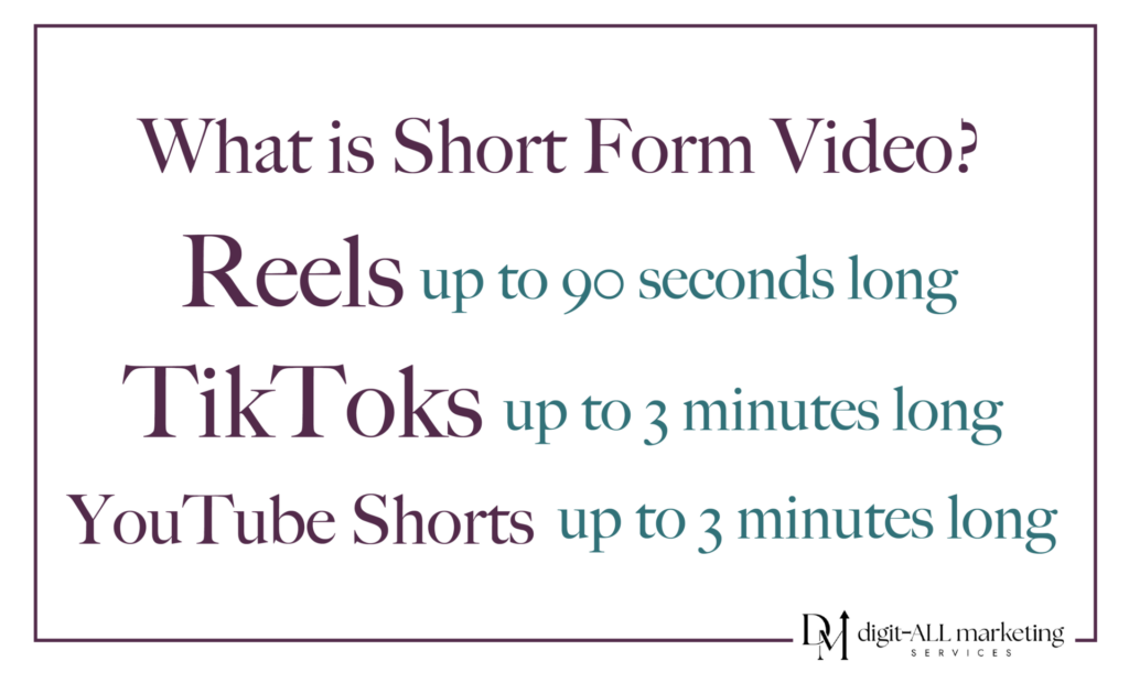 digit-ALL Short Form Video Infographic